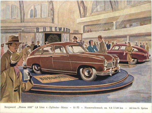 Borgward Hansa 1800 IAA 1951 Factorypostcard (4627)